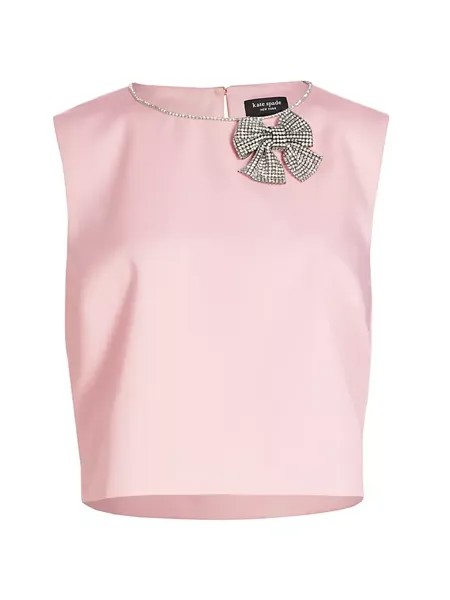 Атласный топ Mainline Duchess, украшенный кристаллами Kate Spade New York, цвет impatiens pink