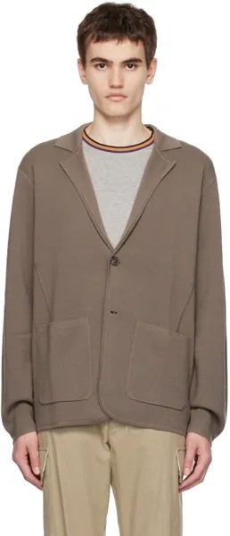 Paul Smith Серо-коричневый пиджак с лацканами