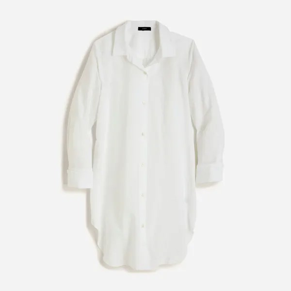 Пляжная рубашка классического кроя из смеси льна и хлопка J.Crew, белый