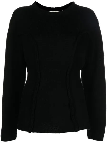 Comme Des Garçons шерстяной джемпер с необработанными краями, черный
