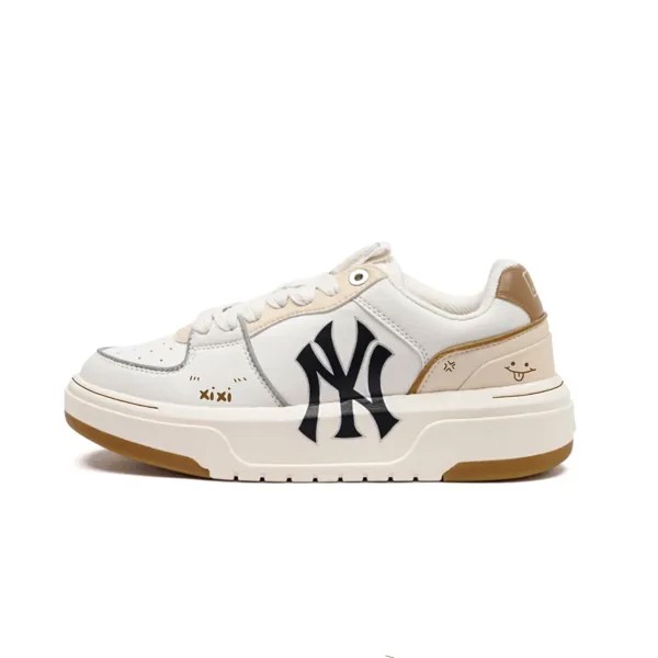 Кроссовки MLB Chunky Liner Skateboarding Shoes Unisex Low-top Light Brown, White, хаки
