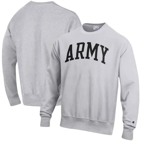 Мужской пуловер с обратным плетением, армейский черный рыцарский армейский армейский свитшот с принтом меланжевого цвета Champion
