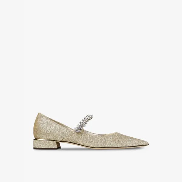 Туфли-Лодочки Bing Pump из кожи с блестками Jimmy Choo, золотой
