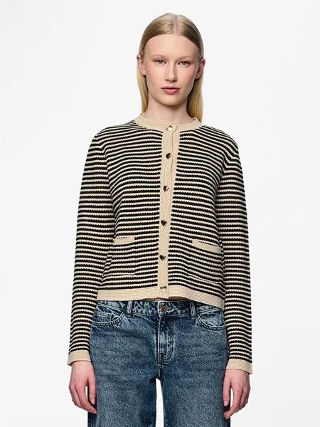 Кардиган Pieces Nisa, цвет beige/schwarz