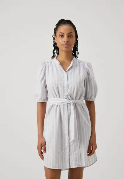 Платье-рубашка Puff Shirtdress GAP, синее
