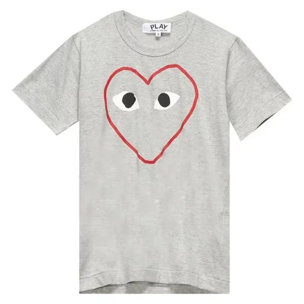 Футболка Comme Des Garçons Play Logo Print, серый