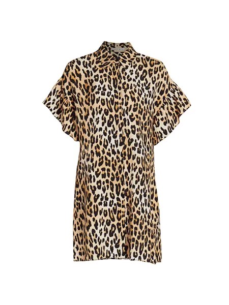 Платье-рубашка с леопардовым принтом Jude Tunic Alice + Olivia