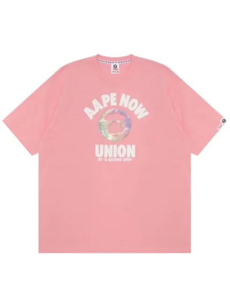 Футболка с логотипом AAPE BY *A BATHING APE, розовый