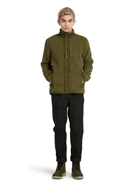 Зеленое мужское пальто с капюшоном Timberland
