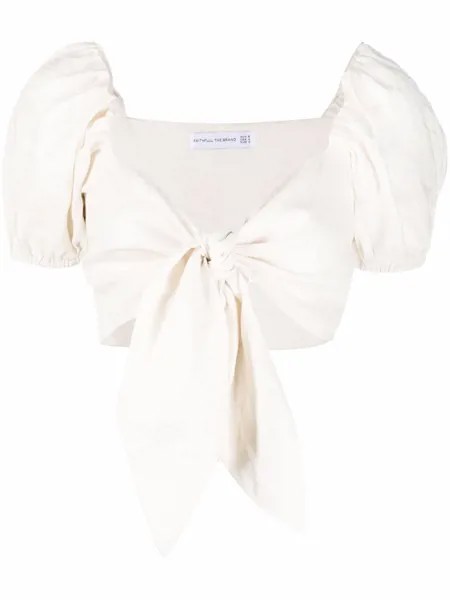 Faithfull the Brand tie-fastening linen blouse