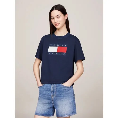 Футболка Tommy Jeans, размер M, темно-синий