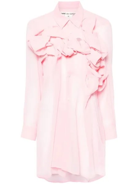 Comme Des Garçons блузка с вырезами и оборками, розовый
