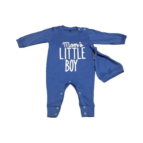 Синий комбинезон для мальчика (слип) mom's little man