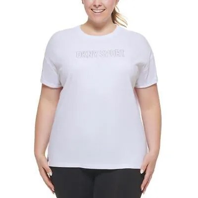 Женская хлопковая футболка для фитнеса DKNY Sport, пуловер Athletic Plus BHFO 9748