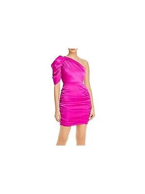 AIDAN AIDAN MATTOX Женское розовое короткое вечернее облегающее платье с короткими рукавами 0