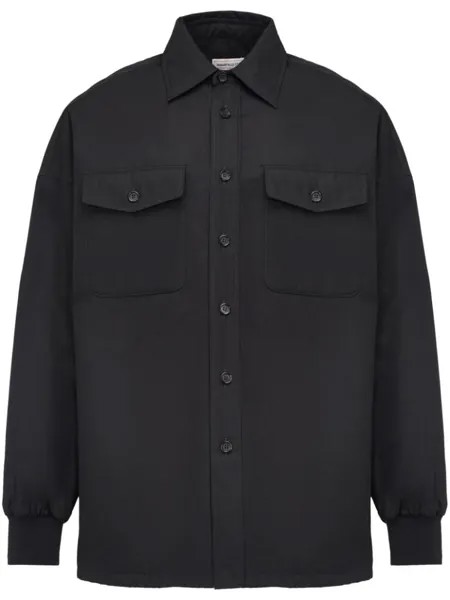 Alexander McQueen рубашка с вышитым логотипом Seal, черный