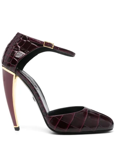 Туфли Roberto Cavalli 125 мм из тисненой кожи, красный