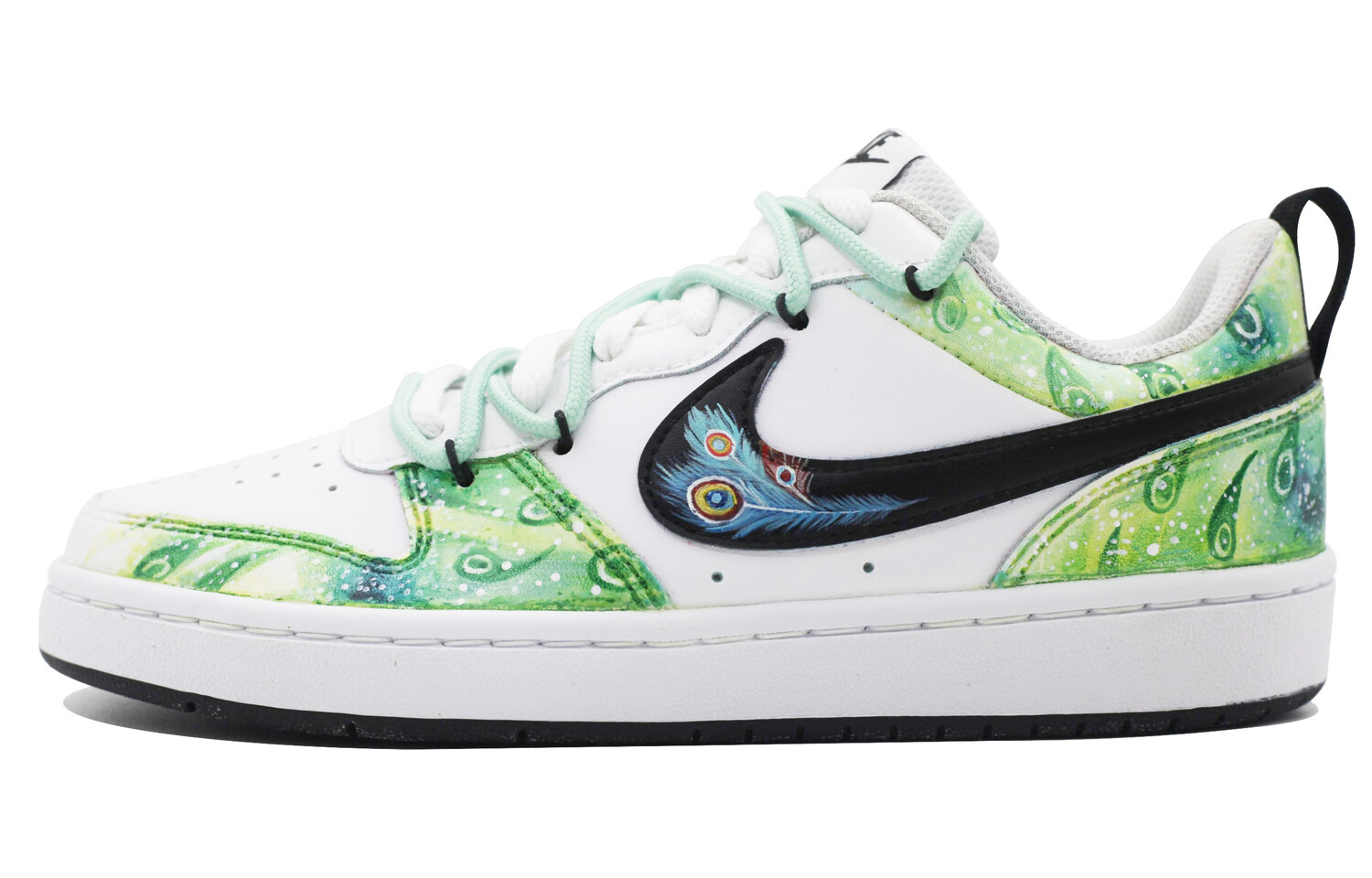 Кроссовки Nike Court Borough Skateboarding Shoes Women's Low-top Green/White, зеленый