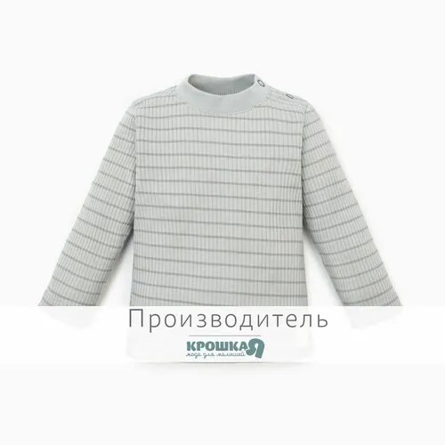 Футболка с длинным рукавом Крошка Я, BASIC LINE, рост 80-86 см, полоска серая