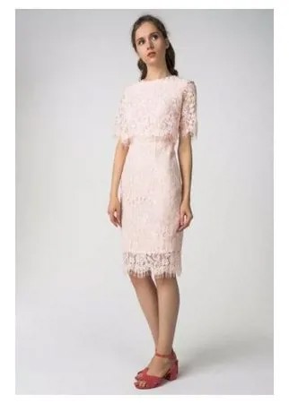Кружевное платье миди Fashion Confession 005429-2 женское Цвет Розовый Однотонный р-р 46
