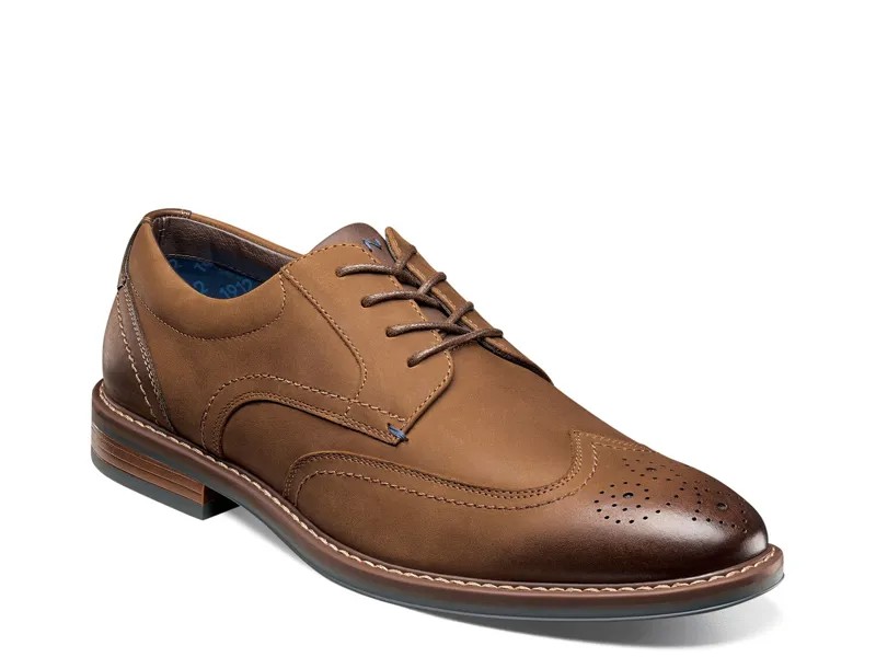 Туфли-оксфорды Nunn Bush Centro Flex Wingtip, темно-коричневый