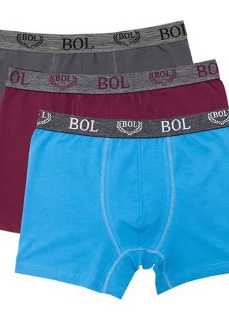 Трусы BOL Men's, 3 шт., размер M(44-46), серый, красный, голубой