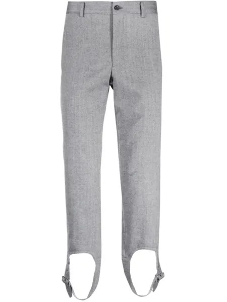 Comme des Garçons Homme Plus прямые брюки с узором в елочку, черный