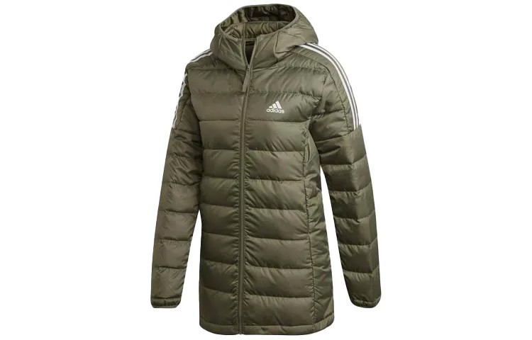 Пуховик женский зеленый Adidas, зеленый