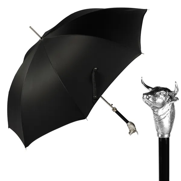 Зонт мужской Pasotti Toro Silver Oxford Black Black