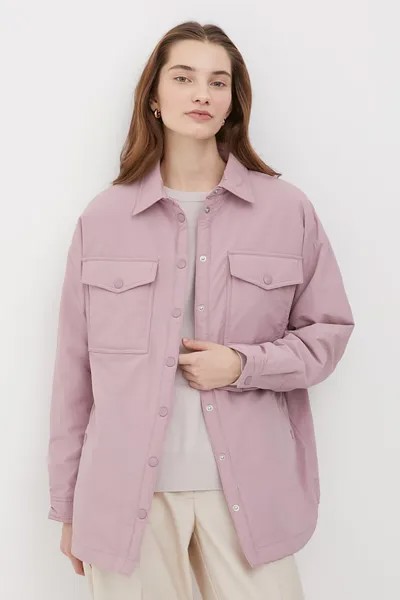 Утепленная куртка-рубашка с карманами Finn Flare, розовый