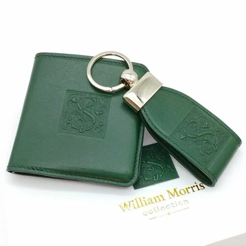 Кошелек William Morris, фактура гладкая, зеленый
