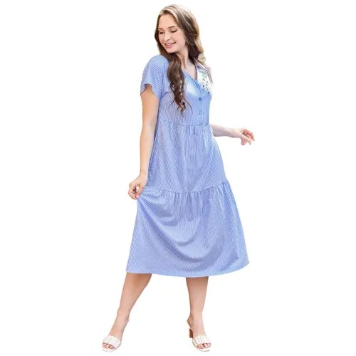 Платье Оптима Трикотаж, размер 54, голубой