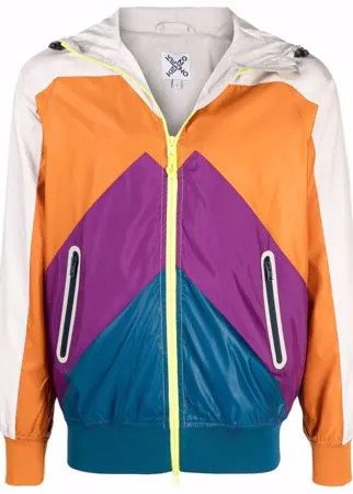Kenzo бомбер в стиле колор-блок с капюшоном
