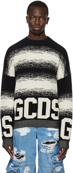 Черный свитер с деграде GCDS