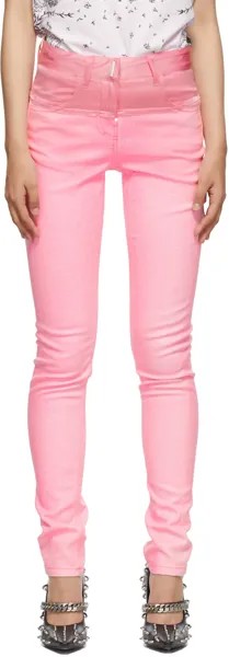 Розовые эластичные джинсы с покрытием Givenchy
