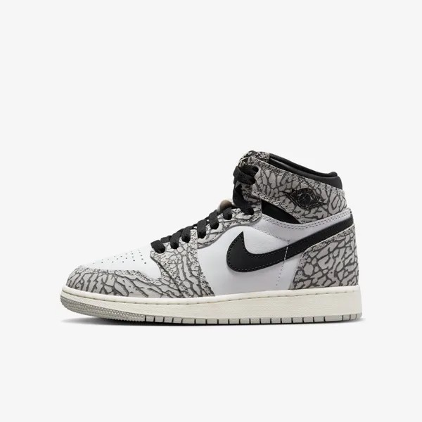 Кроссовки Nike Air Jordan 1 Retro High White Cement GS FD1437-052