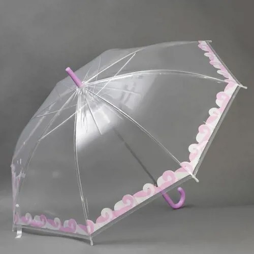 Зонт прозрачный - трость, полуавтоматический