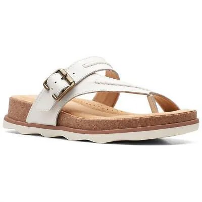 Clarks Womens Brynn Madi White Thong Sandals Shoes 9 Medium (B,M) BHFO 7538