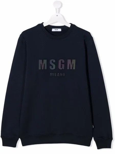 MSGM Kids толстовка с нашивкой-логотипом