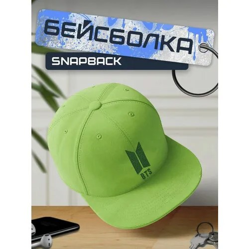 Бейсболка, кепка зеленая с зеленым принтом Музыка BTS - 39