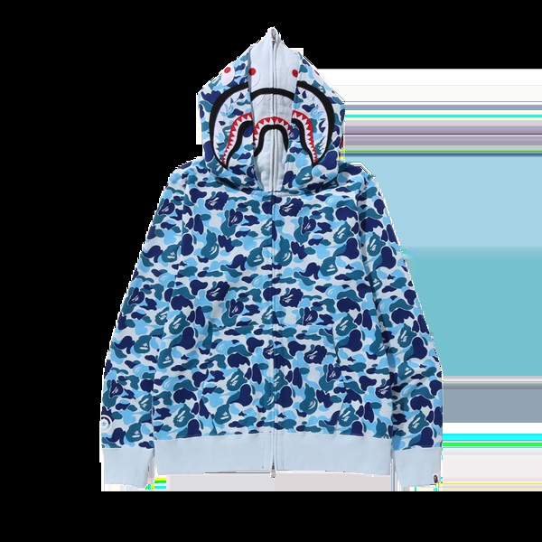 Худи BAPE ABC Camo Double Shark Full Zip 'Blue', синий
