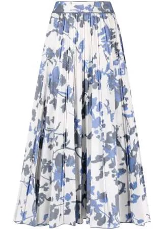Agnona плиссированная юбка миди с цветочным принтом
