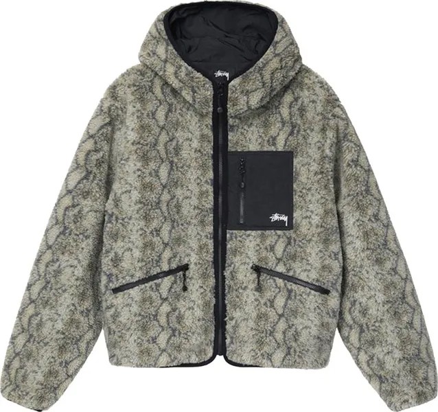 Куртка Stussy Snake Jacquard Sherpa Jacket 'Grey', серый