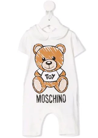 Moschino Kids ромпер с логотипом и принтом