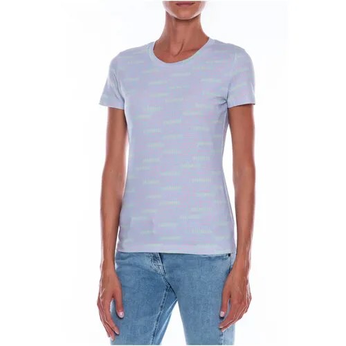 Футболка для женщин, BIKKEMBERGS, модель: D404780E23610065, цвет: светло-синий, размер: M