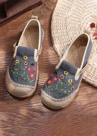 Женские повседневные эспадрильи с цветочным рисунком Soft Comfy Ethnic Flats