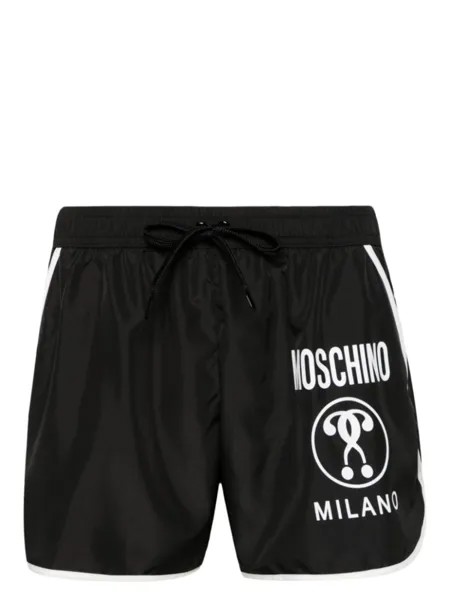 Moschino плавки-шорты с контрастной отделкой, черный