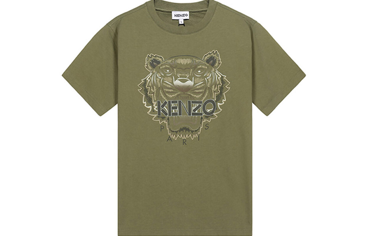 Футболка мужская оливково-зеленая Kenzo, оливково-зеленый