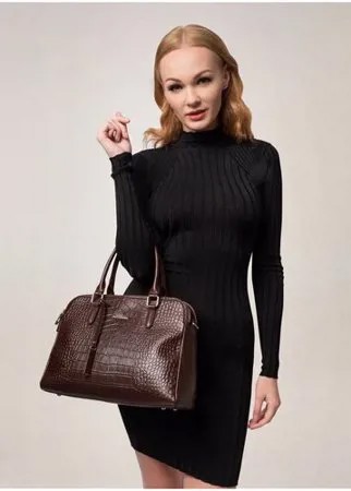 Элегантная Сумка женская 2019210A K108 marrone Giorgio Ferretti с регулируемым ремнем/Италия, 100% натуральная кожа