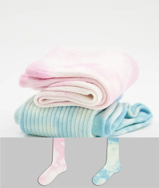 Набор из 2 пар носков с принтом тай-дай разных цветов Weekday Eleven-Multi